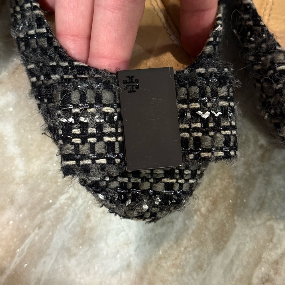 Women’s TORY BURCH grey tweed flats- Size 8.5 - Picture 4 of 9
